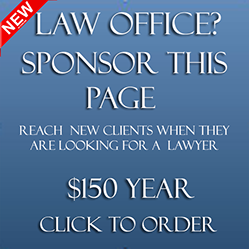 Banner ads include a free back link to your own web site. Free creative services included   Advertise your law practice at low cost Banner 