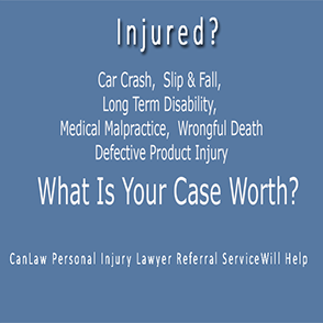 Most personal injury cases will be defended by insurance companies. CanLaw's Lawyer Referral Services will find a lawyer for you.